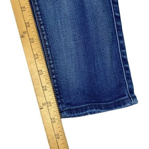 7 For All Mankind The Skinny Ankle Jeans Womens 27 Mid Rise Ripped Distress Pant - Picture 12 of 14